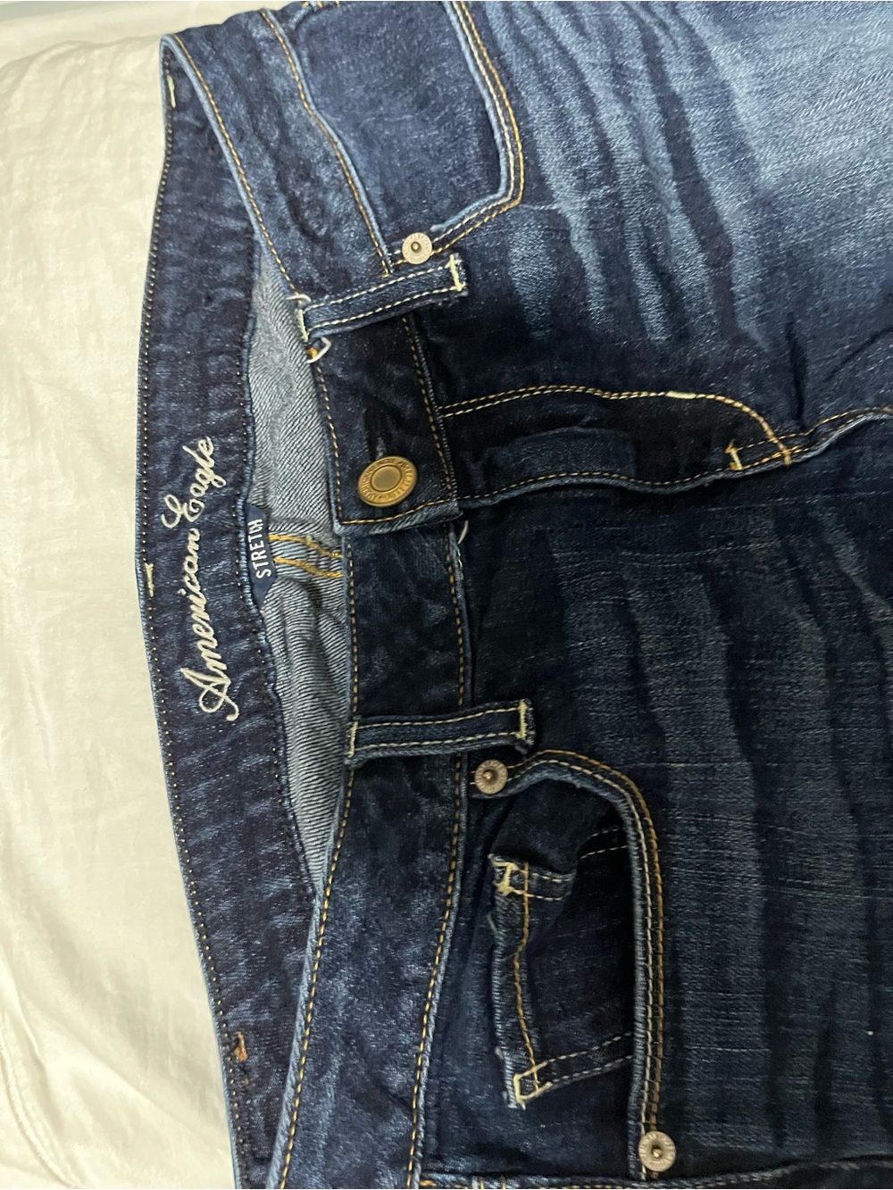 American Eagle Outfitters Men's Deep Blue Slim Straight Jeans